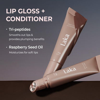 Laka Fruity Lip Glotioner, 10ml/0.33 fl.oz, Lip Gloss with High Shine Vivid Colors, Jelly tip for Hygienic & Easy Application, K-Beauty (703 Apri) - dailyvitalstore