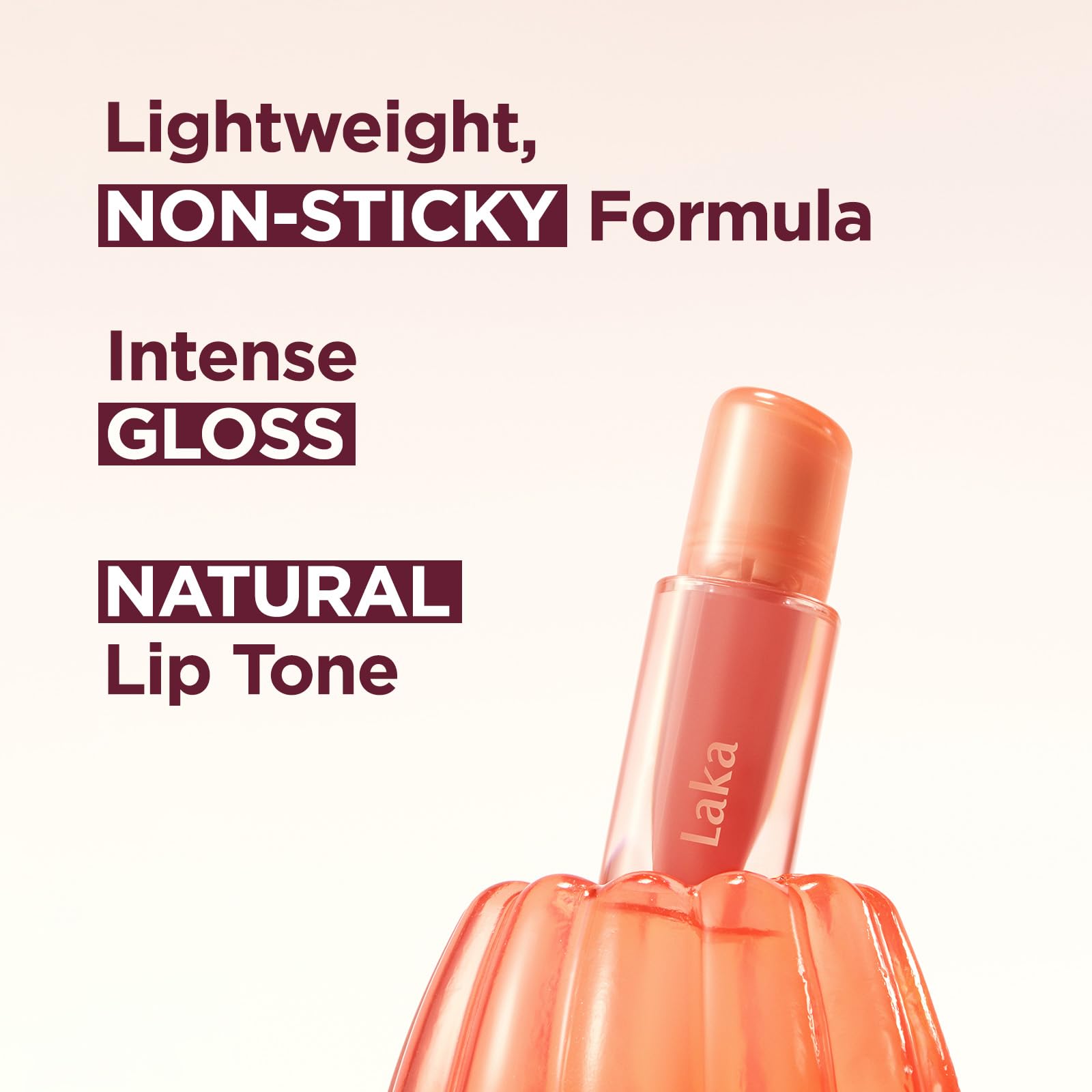 Laka Jelling Nude Gloss, 4.5g/0.15oz, Sheer Hydrating Lip Oil with No Stain, Non-Sticky, Nourishing Gloss for a Glowy Look, K-Beauty (306 Angelring) - dailyvitalstore
