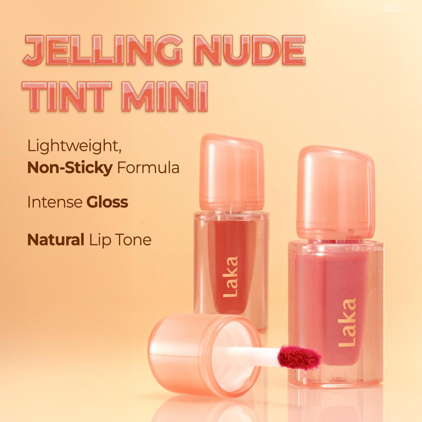 Laka Jelling Nude Gloss, Sheer Hydrating Lip Oil with No Stain, Non-Sticky, Nourishing Gloss for a Glowy Look, K-Beauty (301 Figring, 1.9g/0.07oz) - dailyvitalstore