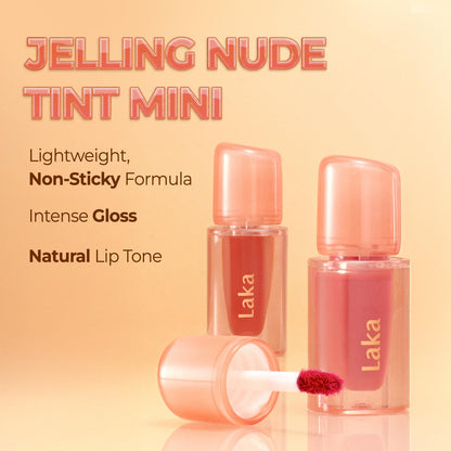Laka Jelling Nude Gloss, Sheer Hydrating Lip Oil with No Stain, Non-Sticky, Nourishing Gloss for a Glowy Look, K-Beauty (301 Figring, 1.9g/0.07oz) - dailyvitalstore