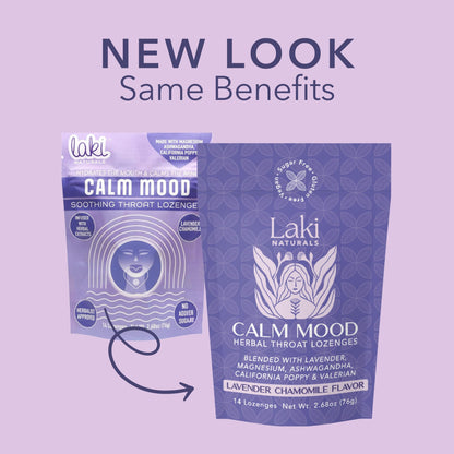 Laki Naturals Lavender Chamomile Calm Mood Functional Herbal Lozenges (14ct) Throat & Calming Hard Candies with Magnesium, Ashwagandha, California Poppy & Valerian. Vegan, Sugar Free, Gluten Free - dailyvitalstore
