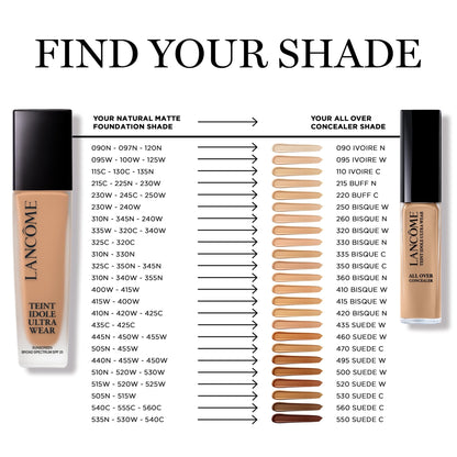 Lancôme Teint Idole Ultra Wear All Over Full Coverage Concealer - Natural Matte Finish & Lightweight Under Eye Concealer - Up To 24H Wear - 215 Buff Neutral - dailyvitalstore