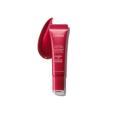 LANEIGE Glaze Craze Tinted Lip Serum, Raspberry Jam: Hydrating Lip Serum for Glossy, Nourished Lips with Plumping Polypeptides - dailyvitalstore