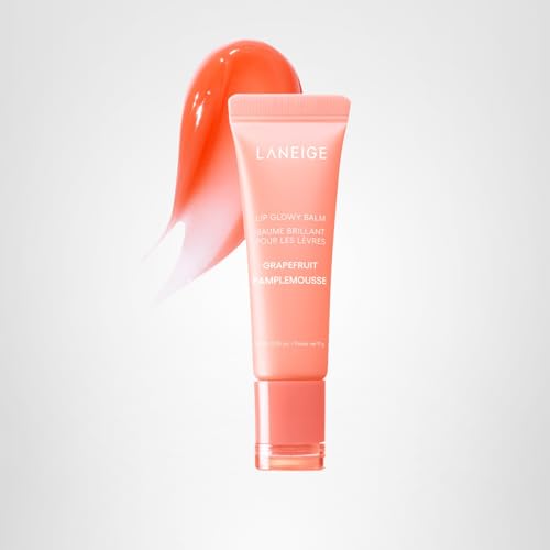 LANEIGE Lip Glowy Balm, Grapefruit: Sheer Tinted Lip Moisturizer with Shea Butter, for Hydrating Shine & Soft Lips - dailyvitalstore