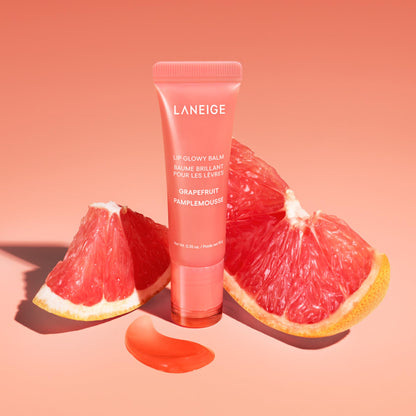 LANEIGE Lip Glowy Balm, Grapefruit: Sheer Tinted Lip Moisturizer with Shea Butter, for Hydrating Shine & Soft Lips - dailyvitalstore
