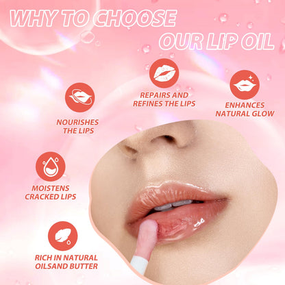 LANGMANNI Moisturizing Lip Oil,No-Sticky Lip Gloss Lip Balm Lip Care,Fruit Flavoured Lip Oil For Dry Lip's Moisturizing Hydrating And Nourishing ((Strawberry)) - dailyvitalstore