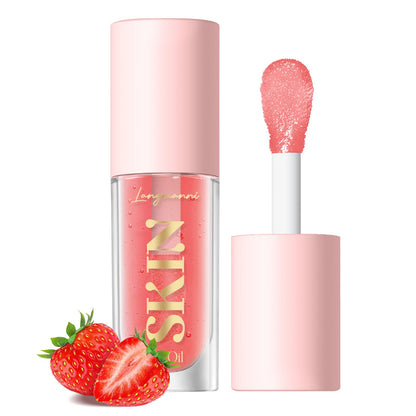 LANGMANNI Moisturizing Lip Oil,No-Sticky Lip Gloss Lip Balm Lip Care,Fruit Flavoured Lip Oil For Dry Lip's Moisturizing Hydrating And Nourishing ((Strawberry)) - dailyvitalstore