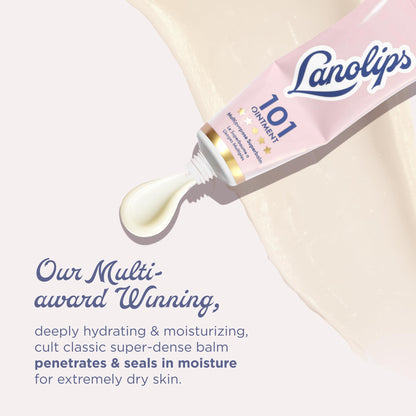 Lanolin 101 Multipurpose Ointment - Lanolin Lip Balm & Healing Ointment for Skin Barrier Repair - Moisturizer for Dry Lips, Cuticles & Elbows - No Petroleum Formula - Original Superbalm (0.52 oz) - dailyvitalstore