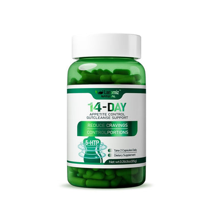 Lanomiz 14DAY Appetite & Craving Control Gut Health Complex Featuring Delayed-Release Probiotics & White Kidney Bean Extract 5-HTP - dailyvitalstore