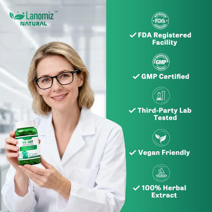 Lanomiz 14DAY Appetite & Craving Control Gut Health Complex Featuring Delayed-Release Probiotics & White Kidney Bean Extract 5-HTP - dailyvitalstore