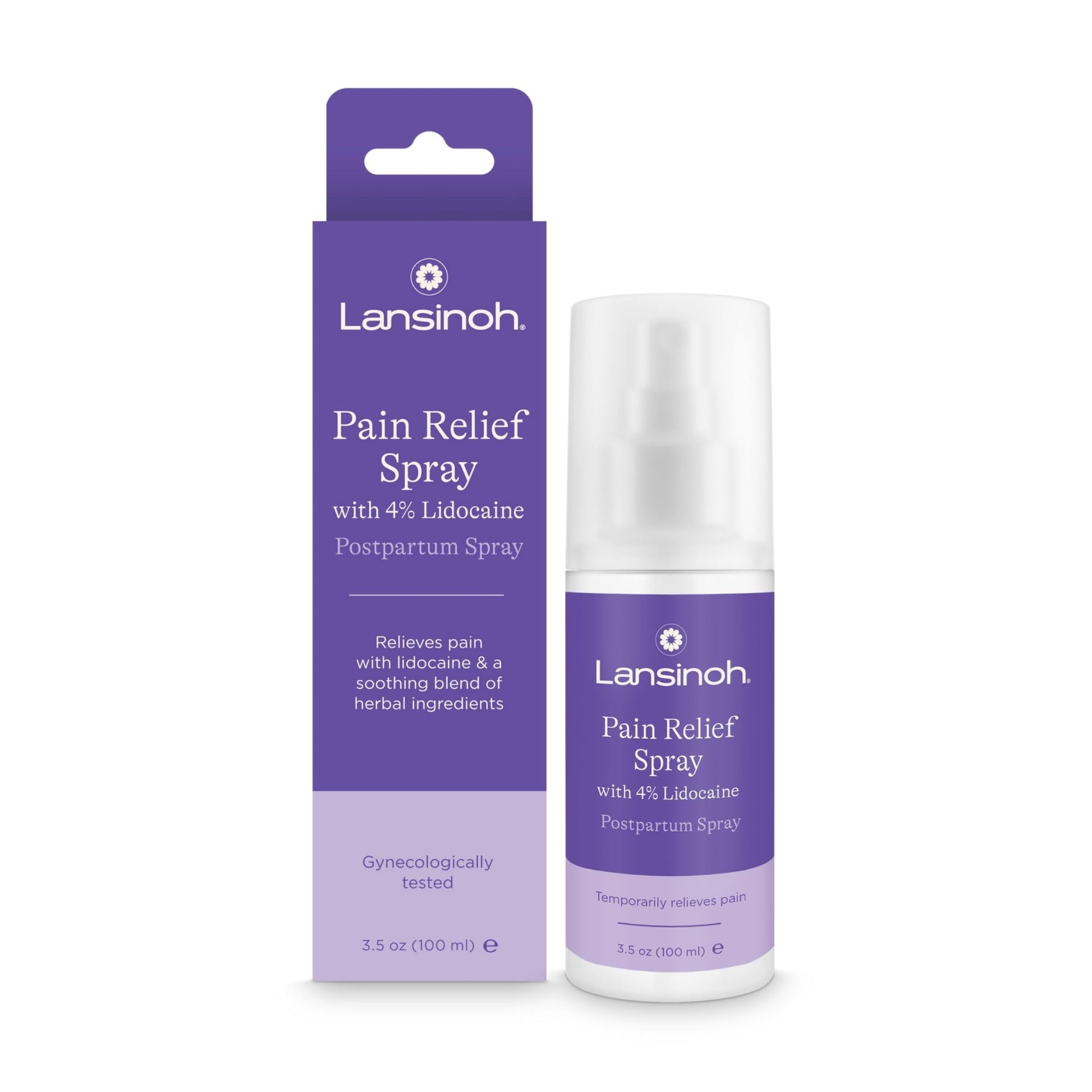Lansinoh 4% Lidocaine Perineal Spray, Pain Relief for Postpartum Care, 3.5 Ounces - dailyvitalstore