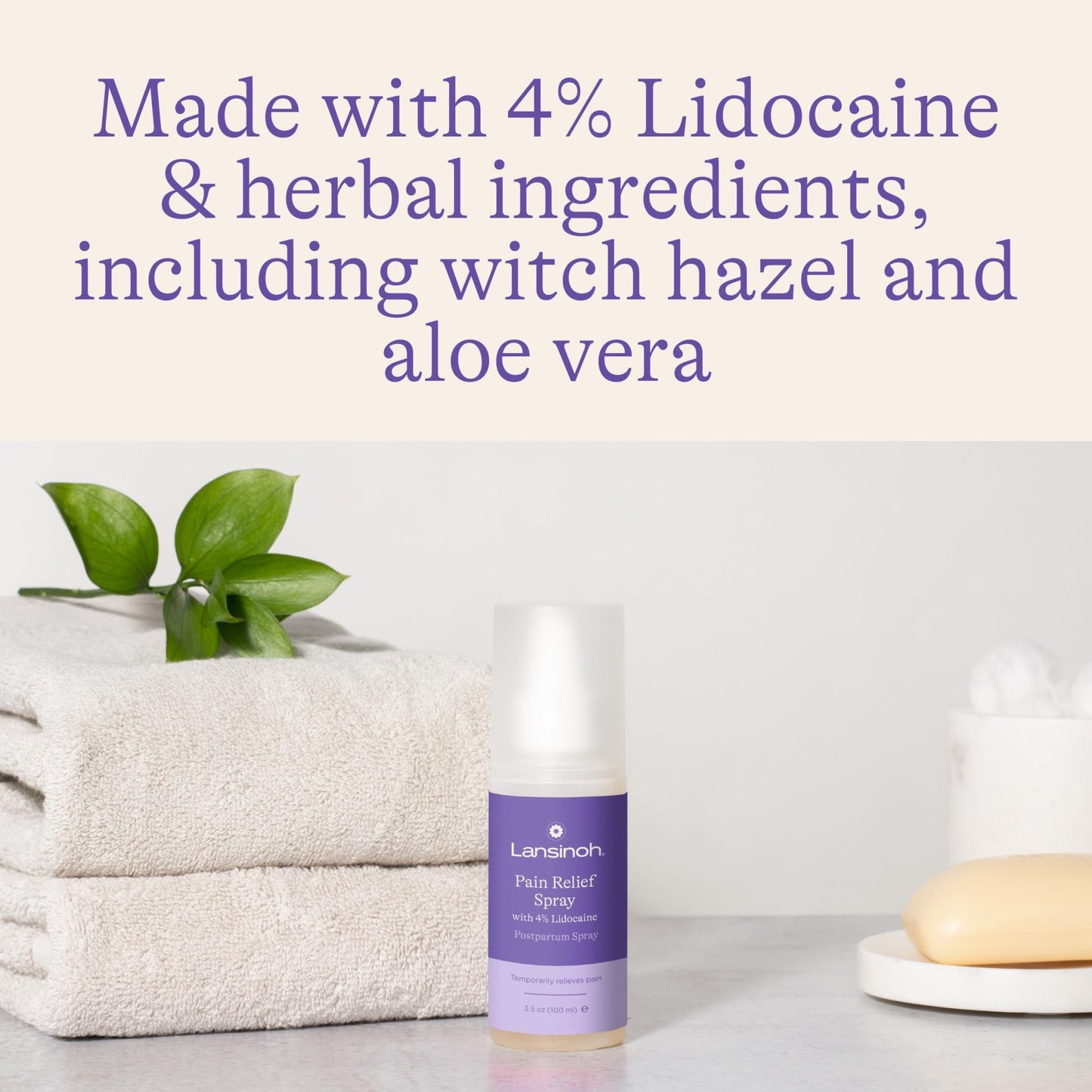 Lansinoh 4% Lidocaine Perineal Spray, Pain Relief for Postpartum Care, 3.5 Ounces - dailyvitalstore