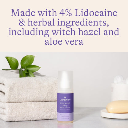 Lansinoh 4% Lidocaine Perineal Spray, Pain Relief for Postpartum Care, 3.5 Ounces - dailyvitalstore