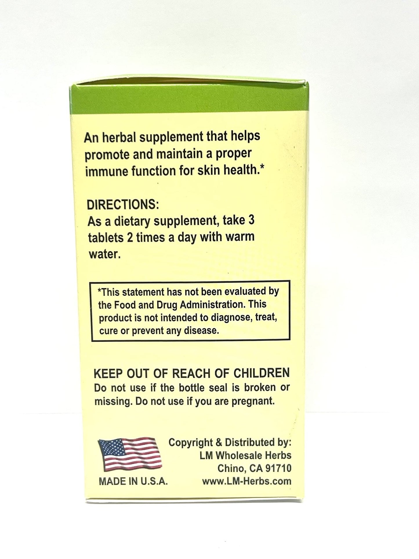 Lao Wei Derma Formula Herbal Supplement Helps Immune Function for Skin Health 500mg 60 Tablets Made in USA - dailyvitalstore