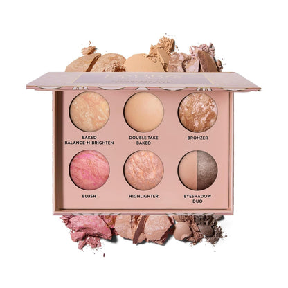 LAURA GELLER Baked Icons Complete Full Face Palette, Light | All-in-One Makeup Palette with Baked Foundations, Blush, Bronzer, Highlighter, Eyeshadows | Coverage for Mature Skin | Travel-Friendly - dailyvitalstore