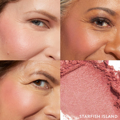 LAURA GELLER NEW YORK Baked Blush-n-Brighten for Mature Skin - 09 Starfish Island - Powder Blush Won't Settle into Fine Lines - Buildable Natural Finish – Longlasting Formula - Made in Italy - dailyvitalstore
