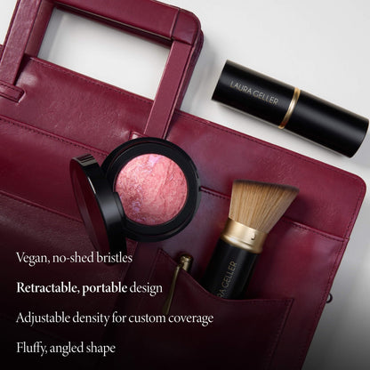 LAURA GELLER NEW YORK Cosmetic Professional Makeup Brushes - Cruelty-Free 02 Retractable Angled Kabuki Brush - dailyvitalstore
