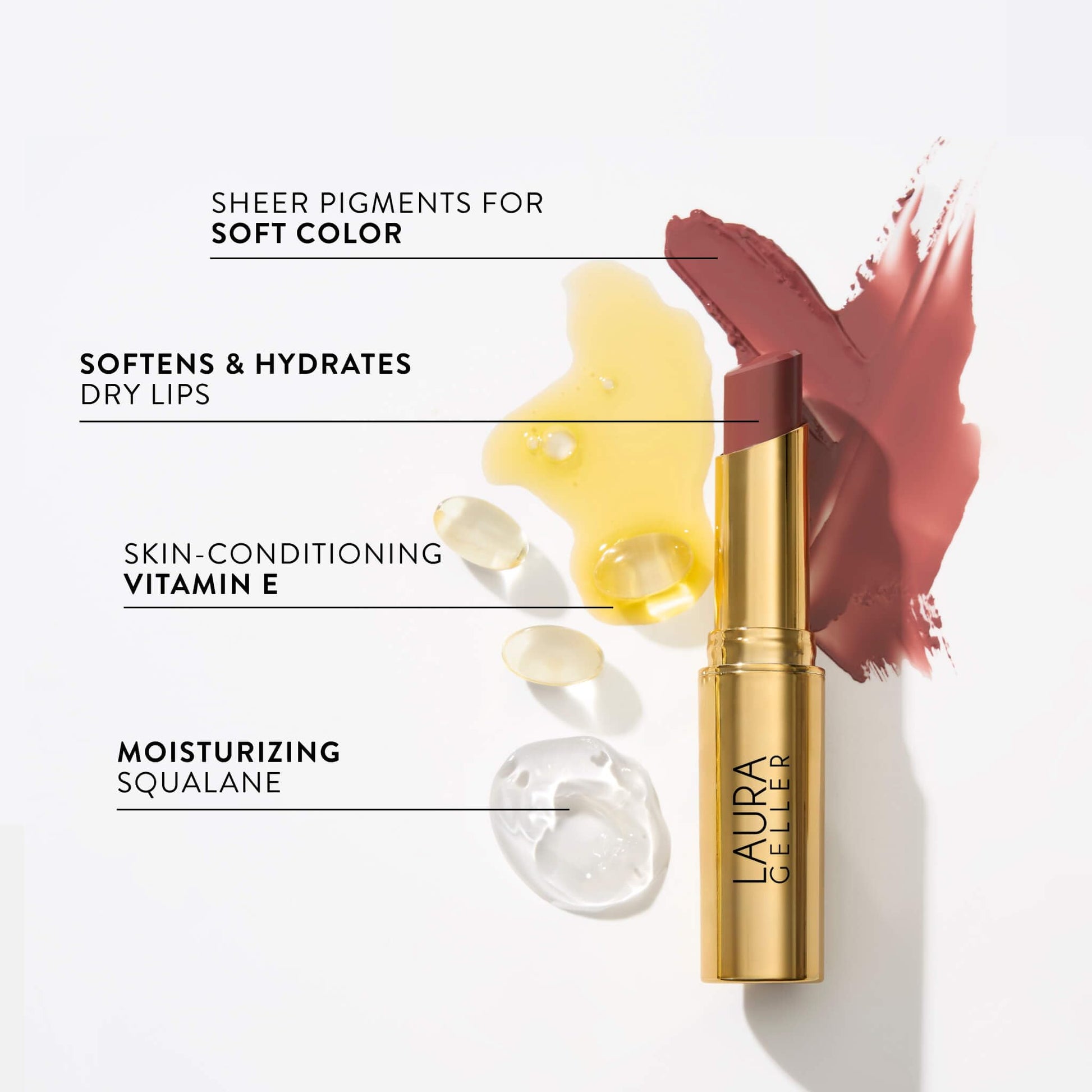 LAURA GELLER NEW YORK Jelly Balm Moisturizing Tinted Lip Balm - Sheerly Amazing - Hydrating Vitamin E - Semi-Shine Finish - dailyvitalstore