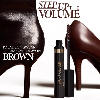 LAURA GELLER NEW YORK Kajal Longwear Mascara, Brown - Lengthening, Defining, Curling, Buildable Formula Eye Makeup - Natural Look for Everyday - dailyvitalstore
