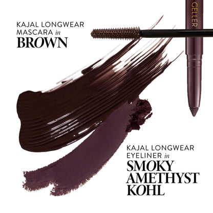 LAURA GELLER NEW YORK Kajal Longwear Mascara, Brown - Lengthening, Defining, Curling, Buildable Formula Eye Makeup - Natural Look for Everyday - dailyvitalstore
