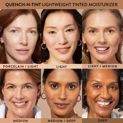 LAURA GELLER NEW YORK Quench-n-Tint Tinted Moisturizer - Sheer to Light Buildable Coverage - Natural Glow Finish - Lightweight Formula with Hyaluronic Acid, 04 Medium - dailyvitalstore
