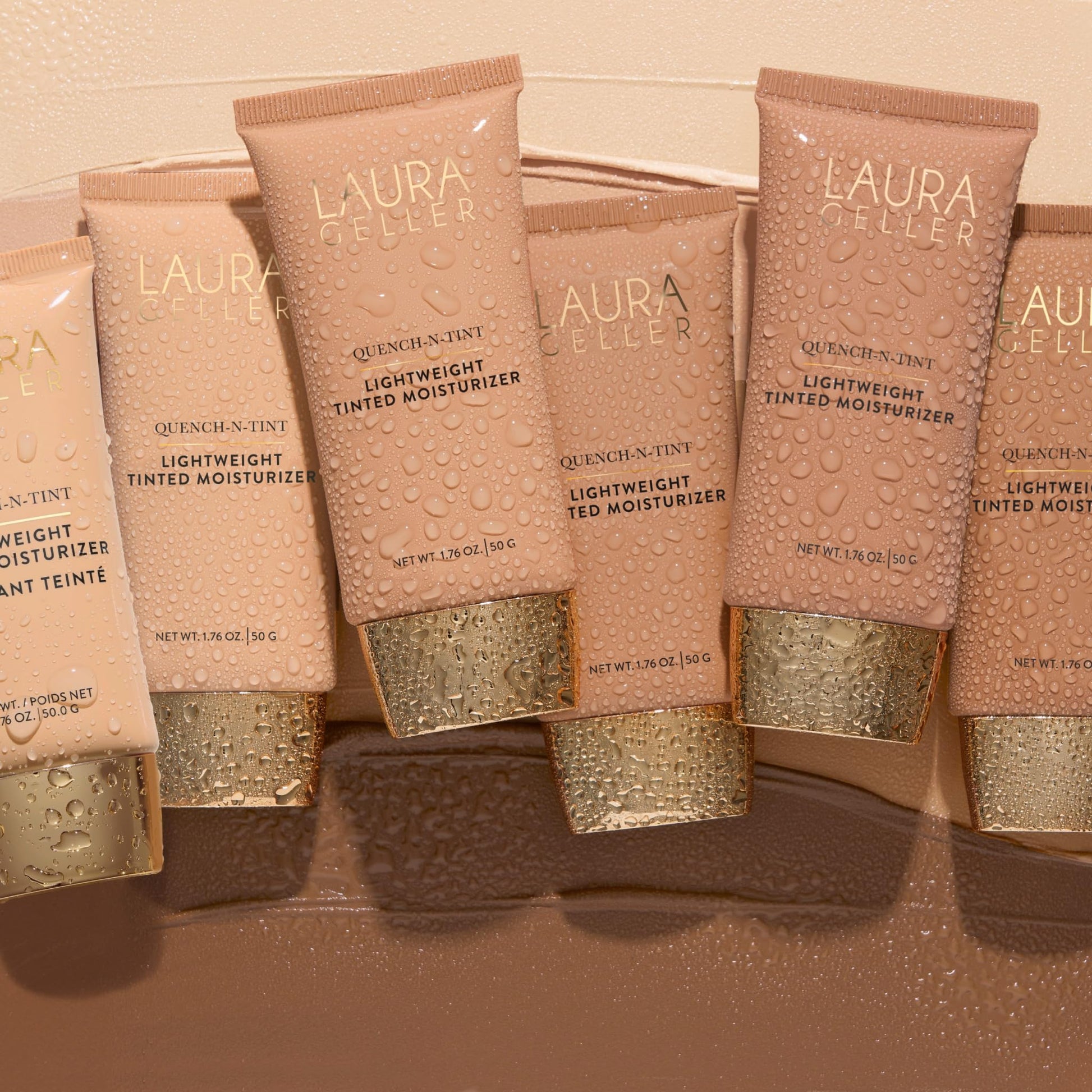 LAURA GELLER NEW YORK Quench-n-Tint Tinted Moisturizer - Sheer to Light Buildable Coverage - Natural Glow Finish - Lightweight Formula with Hyaluronic Acid, 04 Medium - dailyvitalstore