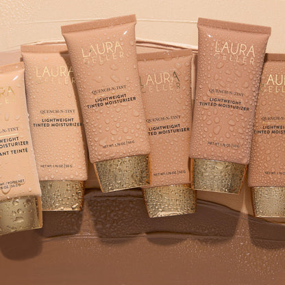 LAURA GELLER NEW YORK Quench-n-Tint Tinted Moisturizer - Sheer to Light Buildable Coverage - Natural Glow Finish - Lightweight Formula with Hyaluronic Acid, 04 Medium - dailyvitalstore
