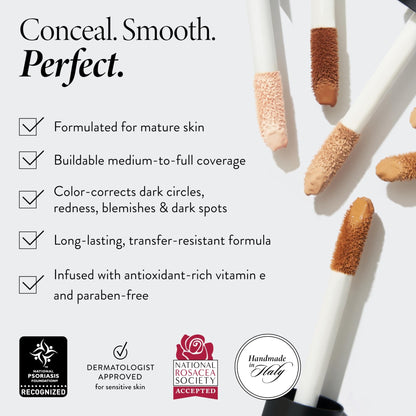 LAURA GELLER NEW YORK The Ideal Fix Concealer - Light - Buildable Medium to Full Coverage Liquid Concealer - Covers Under Eye Dark Circles & Blemishes - Long-Lasting - dailyvitalstore