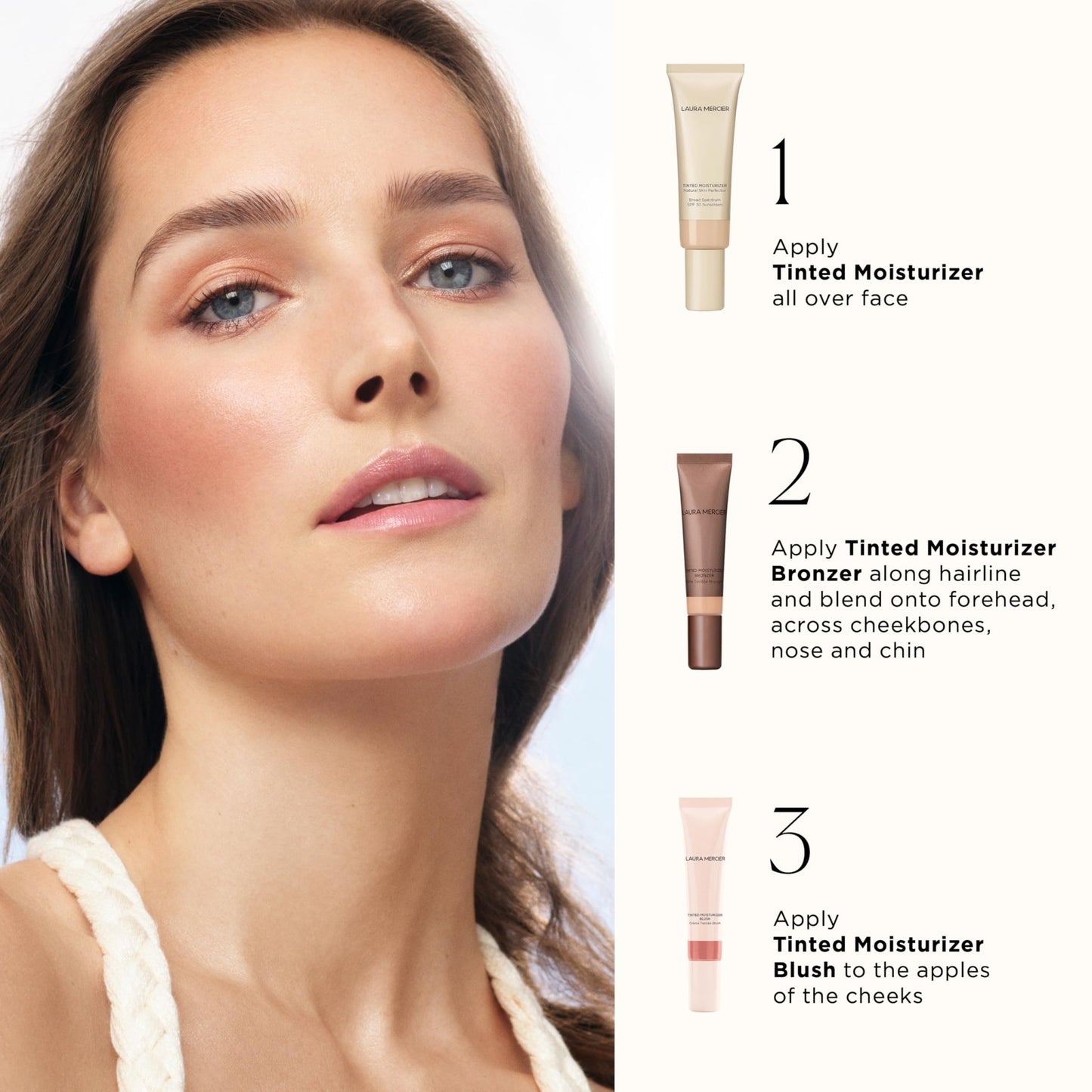 Laura Mercier Tinted Moisturizer Bronzer: Long Lasting Sheer Cream Bronzer, Weightless, Buildable Coverage, 12 HR Hydrating Wear, Non-Comedogenic, 6 Shades for All Skin Tones, Sundrop - dailyvitalstore