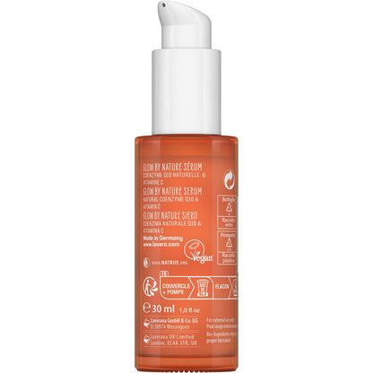lavera Glow by Nature Serum - Face Serum with Q10 & Vitamin C for a Radiant Complexion - Moisturizing Facial Serum - Anti Wrinkle - PETA Certified - dailyvitalstore