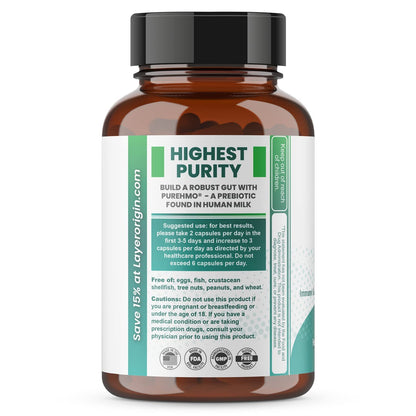 Layer Origin PureHMO Human Milk Oligosaccharide (HMO 2'-FL) Prebiotic Fiber - Feed 180 Billion Probiotics/Serving, 30-Day Supply - dailyvitalstore