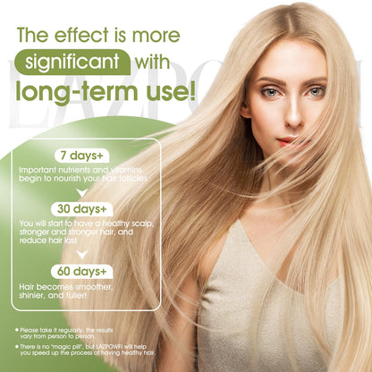 Lazpowfi Hair Growth Supplement, Biotin 10000mcg, 32-in-1 with Vitamin A, B3, C, Magnesium, Calcium, Hair Growth Products, Supports Hair & Nails Natural Growth Vitamins, for Women & Men - 30 Servings - dailyvitalstore