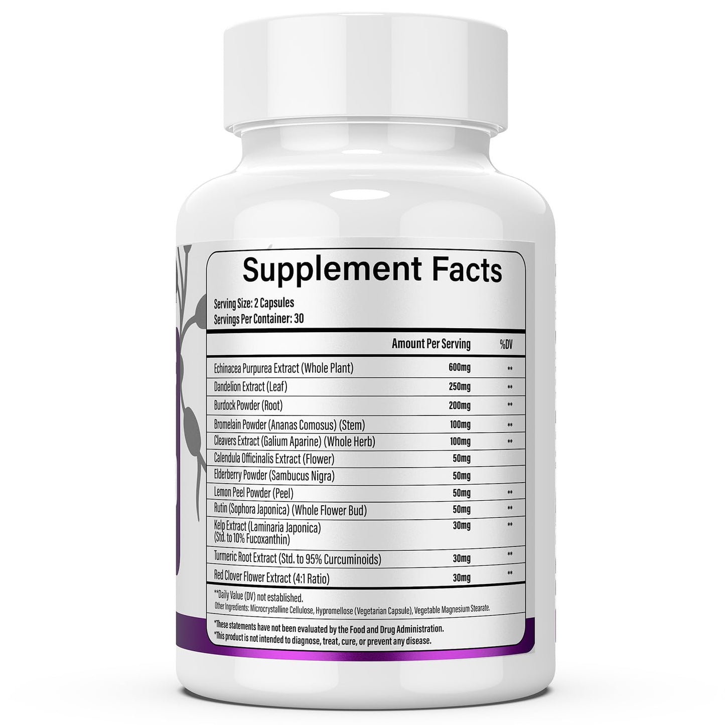 Lazpowfi Lymphatic Drainage Supplements, 1540mg Lymph System Support Supplement for Women & Men with Dandelion, Burdock, Echinacea,Rutin, Turmeric,Cleavers & More, 60 Capsules - dailyvitalstore