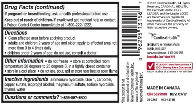 Leader Mineral Ice Blue Gel, Menthol 2%, Pain Relief Gel, Topical Analgesic, for Muscle Pain, Backache, Arthritis & Sport Injuries, for Adults and Kids 2+, Compare to Mineral Ice, 8 oz - dailyvitalstore