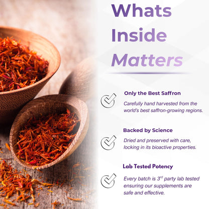 Leah Rose Essentials Saffron Supplement 88.5mg | Mood, Focus, and Stress Support | 60 Premium Saffron Extract Capsules | Made in the USA | 3rd Party Lab Tested | Non-GMO, Vegan, Gluten-Free - dailyvitalstore