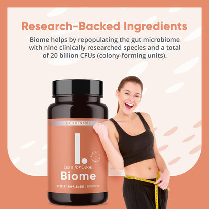 LEANFORGOOD Biome, 9-Strain Probiotic Formula, Supports a Balanced Gut Microbiome, Powerful Gut Probiotics - dailyvitalstore