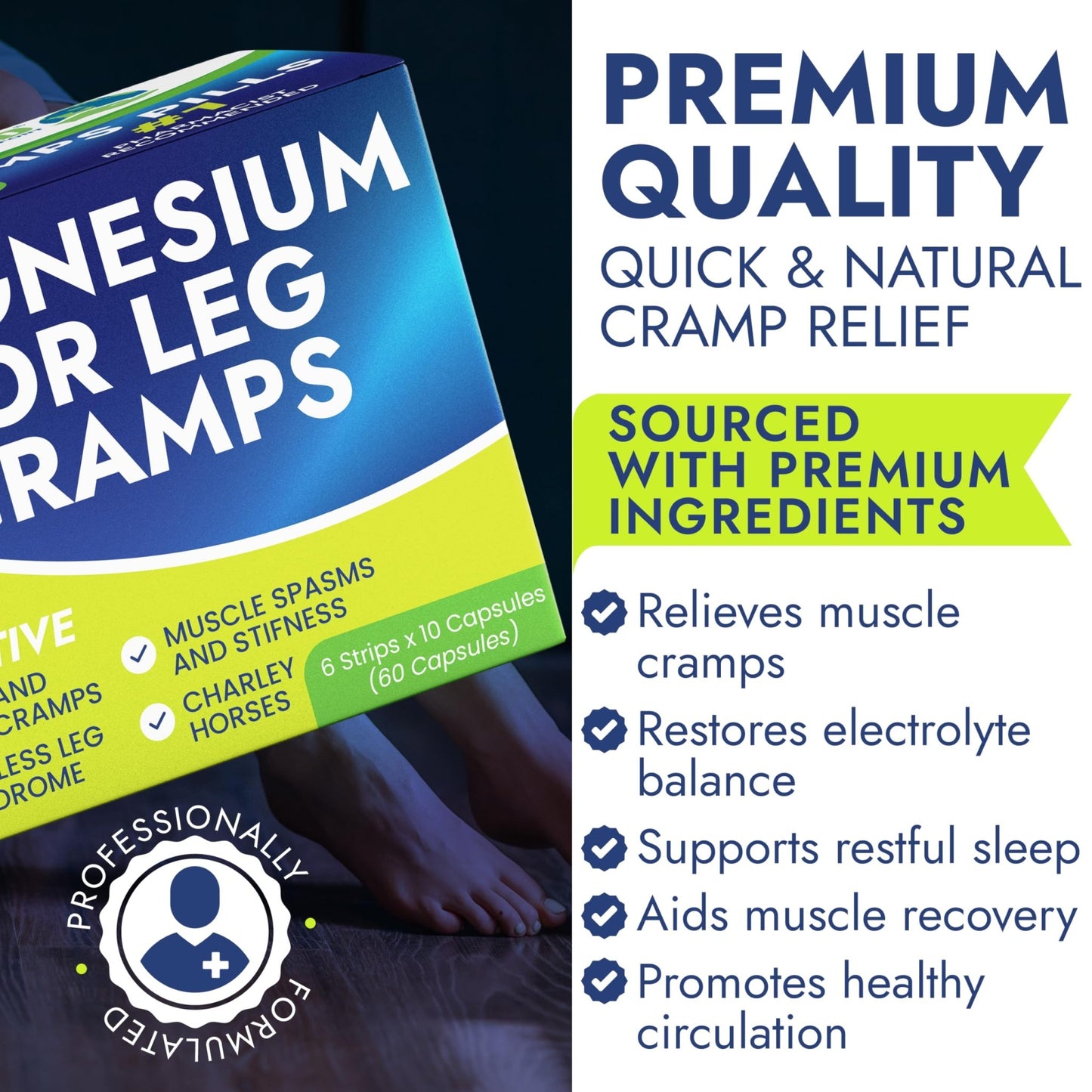 Leg Cramp Relief Pills | Pain Relief for Muscle Spasms, Soreness, & Foot and Calf Cramps | Homeopathic Medicine for Restless Legs Syndrome Relief (30 Pills) - dailyvitalstore