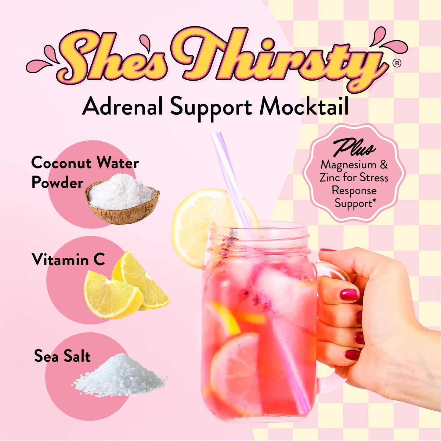 Legendairy Milk She’s Thirsty – Strawberry Lemonade, No Sugar Added Electrolytes Powder Packets–Coconut Water Mix for Women, Instant Hydration Packets, - dailyvitalstore