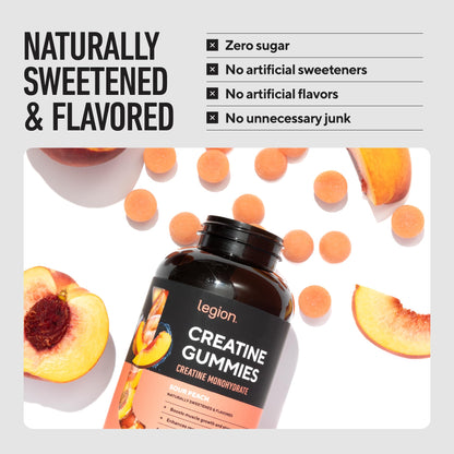LEGION Creatine Monohydrate Gummies for Men & Women – Clean Chewable Creatine Supplement for Strength, Endurance & Muscle Recovery – 30 Sour Raspberry Lemonade Servings – No Artificial Flavors - dailyvitalstore