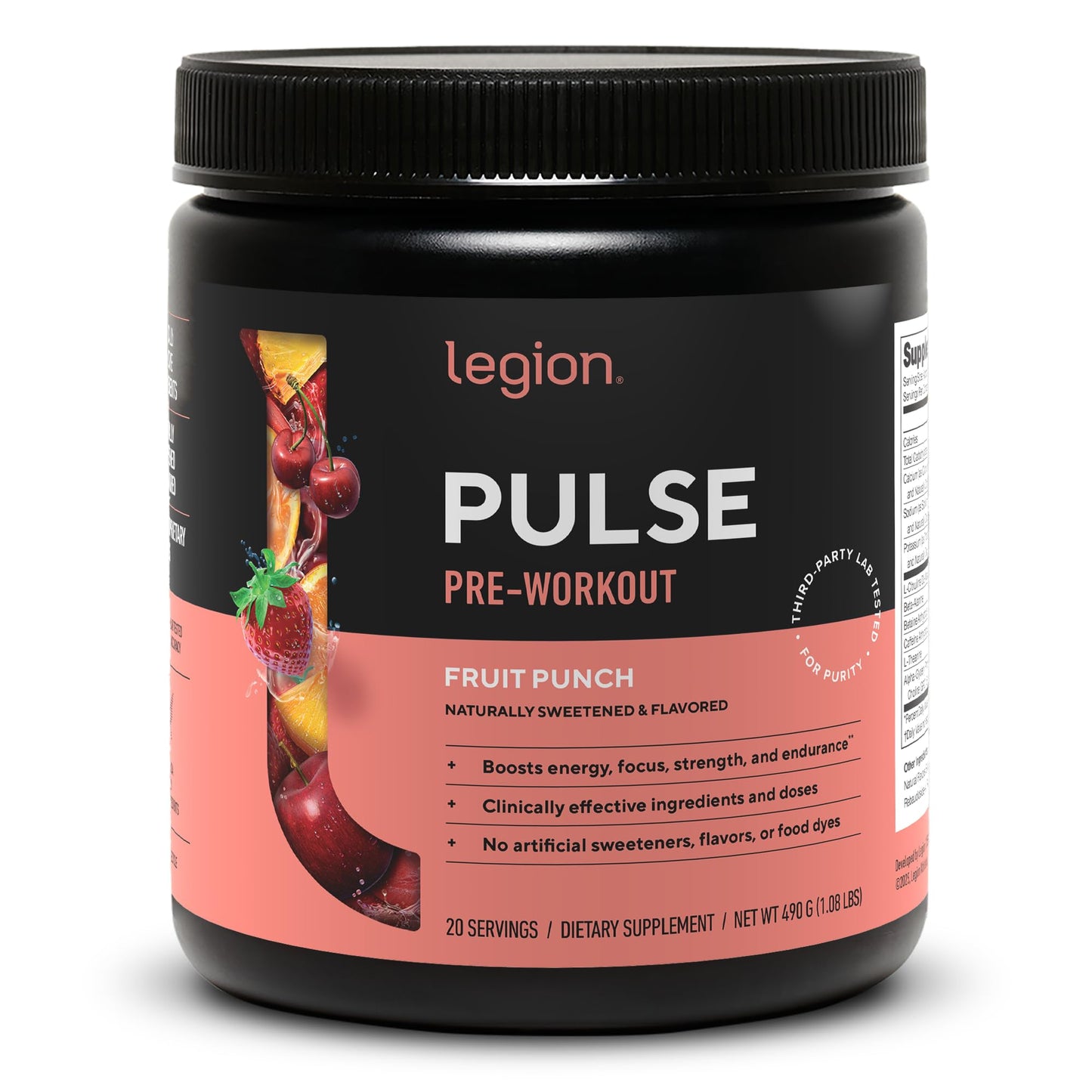 LEGION Pulse Pre Workout Supplement - All Natural Nitric Oxide Preworkout Drink to Boost Energy, Creatine Free, Naturally Sweetened, - dailyvitalstore