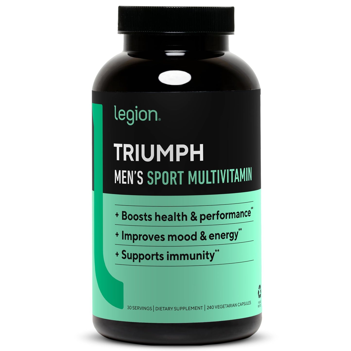 LEGION Triumph Men's Sport Vitamin - Complete Multivitamin for Men - Daily Vitamins for Men to Boost Health and Performance - Men's Multivitamin with 21 Vitamins & Minerals - 30 Servings - dailyvitalstore