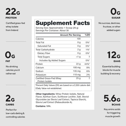 LEGION Whey+ Protein Whey Isolate from Grass Fed Cows (French Vanilla, 30 Servings) - Whey Protein Isolate Powder, Low Calorie, Non-GMO, Sugar Free, Lactose and Gluten Free, All Natural Protein Powder - dailyvitalstore