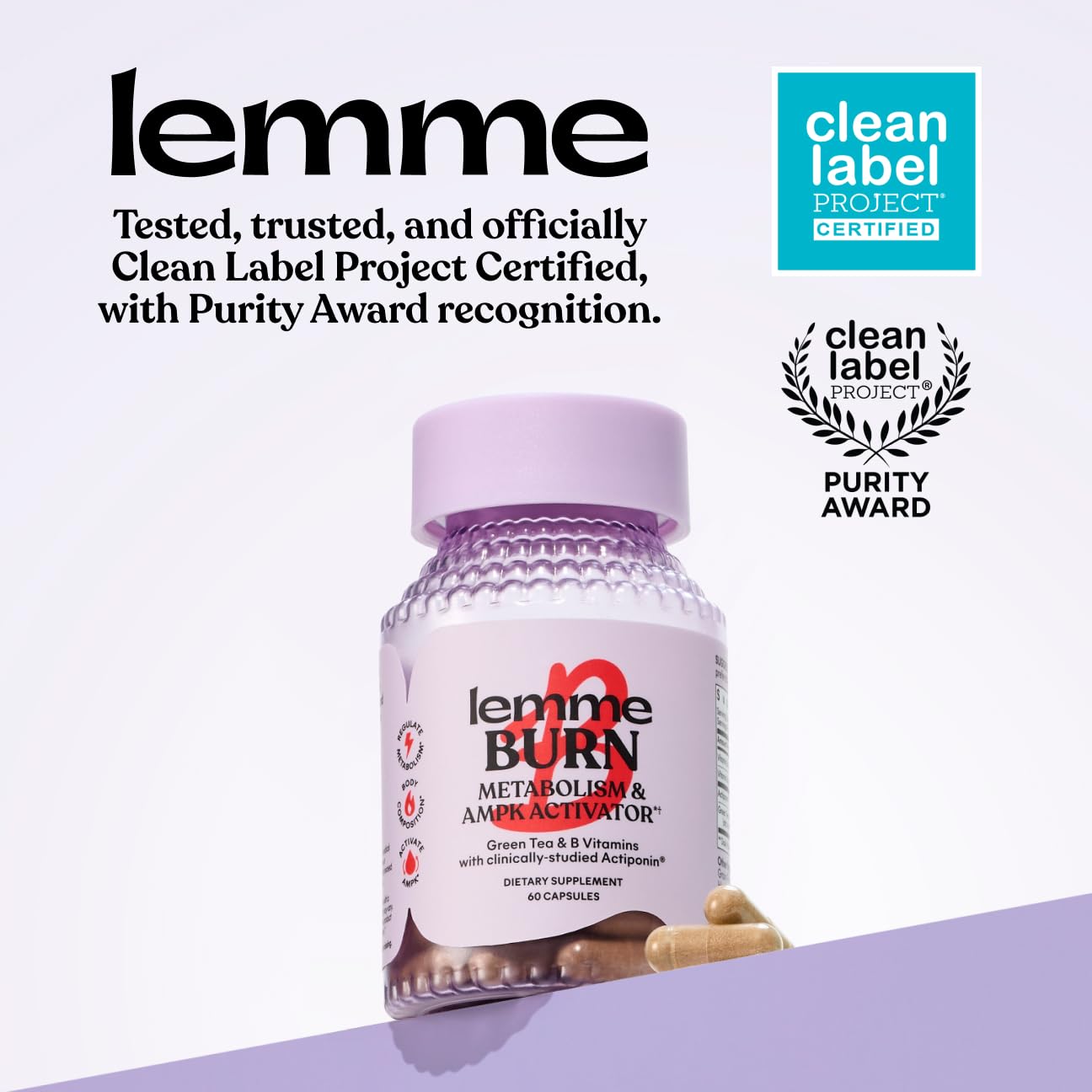 Lemme Burn - Metabolism, Belly Fat Burning + AMPK Activating Supplement for Men & Women w/Clinically Studied Actiponin Gynostemma, Green Tea Extract - dailyvitalstore