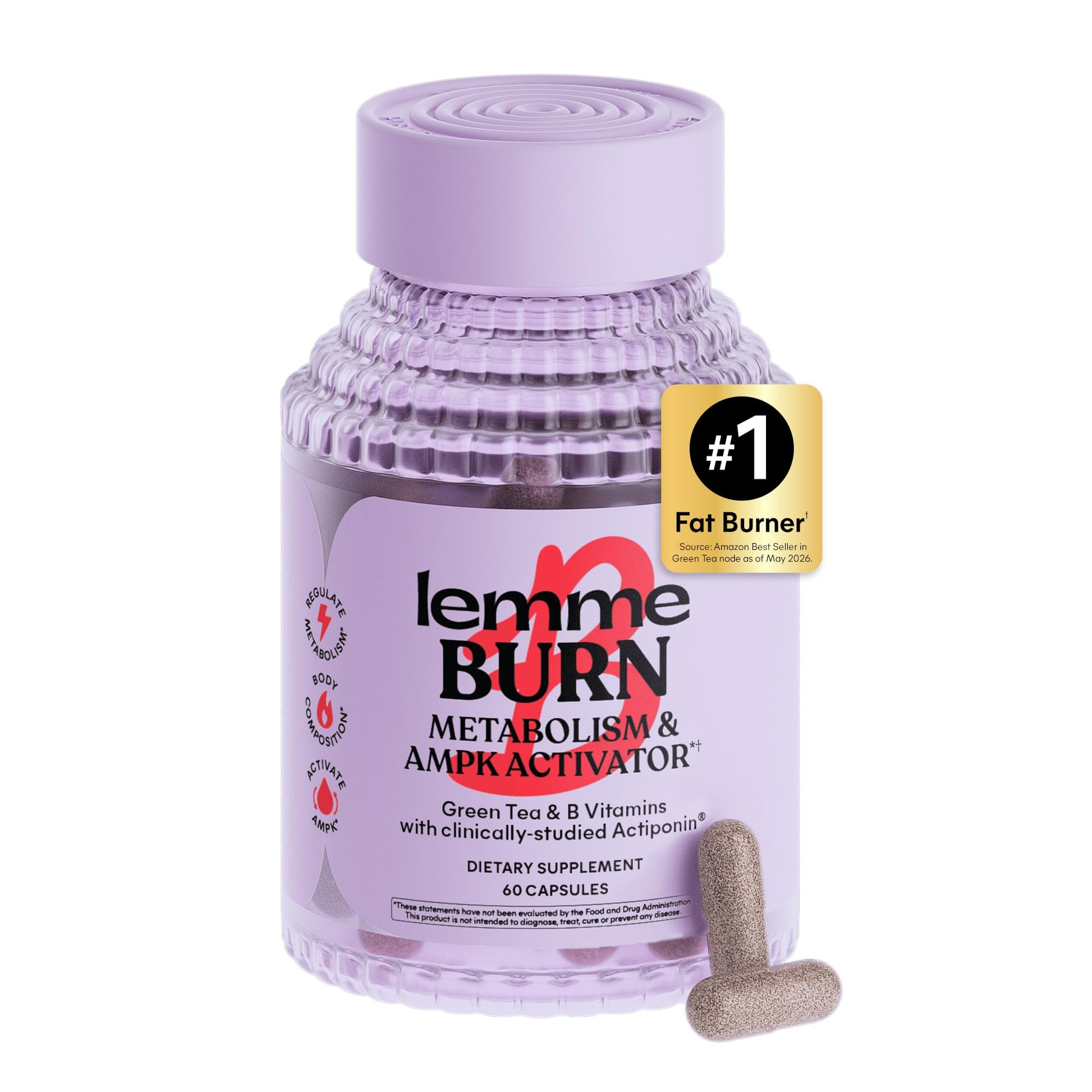 Lemme Burn - Metabolism, Belly Fat Burning + AMPK Activating Supplement for Men & Women w/Clinically Studied Actiponin Gynostemma, Green Tea Extract - dailyvitalstore