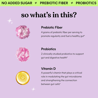 Lemme Fiber & Probiotic Gummies for Adults, Promotes Regularity & Digestive Health, No Sugar Added Strawberry Flavor, 4g Prebiotic Fiber & Clinically - dailyvitalstore