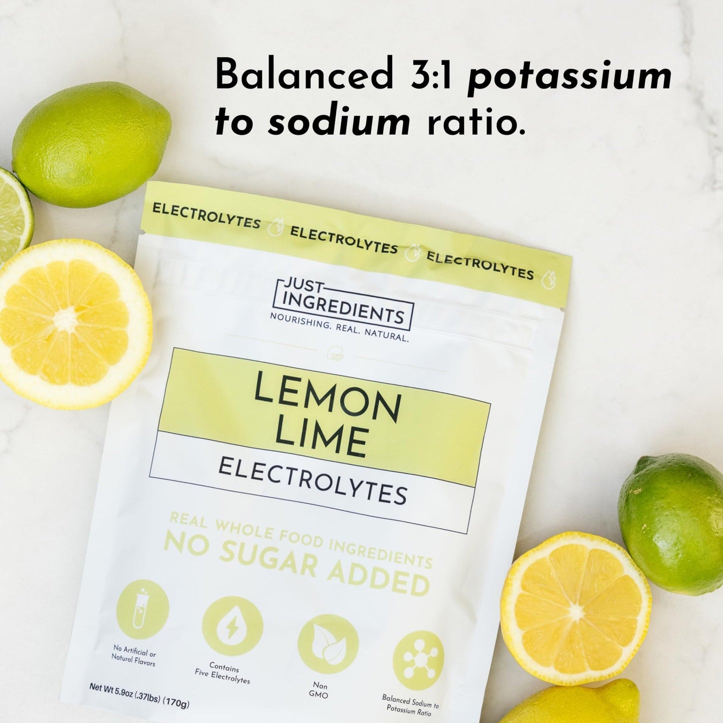 Lemon Lime Electrolytes – 30‑Serving Hydration Drink Mix with Coconut Water, Sea Salt, and Trace Minerals – Supports Energy, Recovery, and Electrolyte Balance* - dailyvitalstore