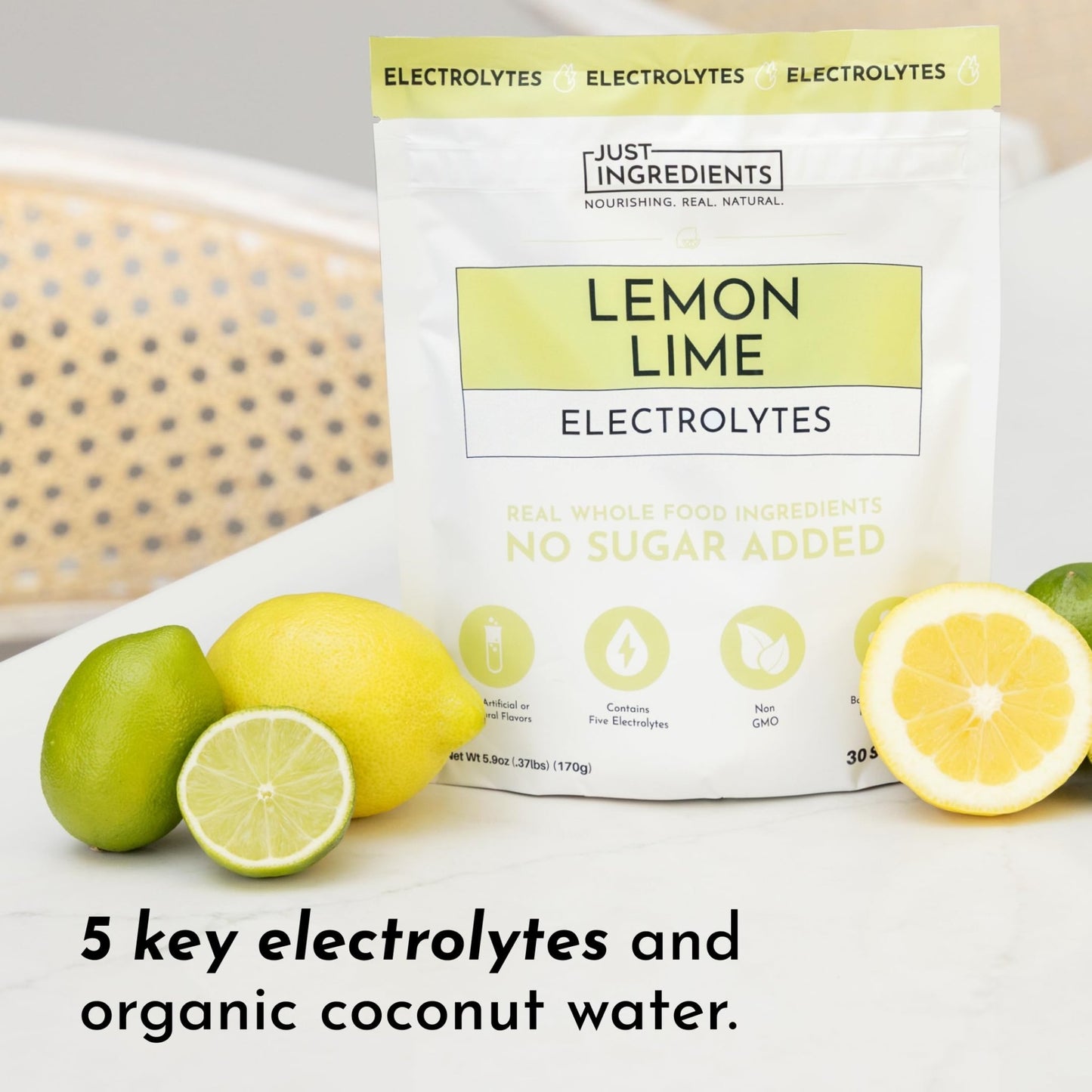 Lemon Lime Electrolytes – 30‑Serving Hydration Drink Mix with Coconut Water, Sea Salt, and Trace Minerals – Supports Energy, Recovery, and Electrolyte Balance* - dailyvitalstore