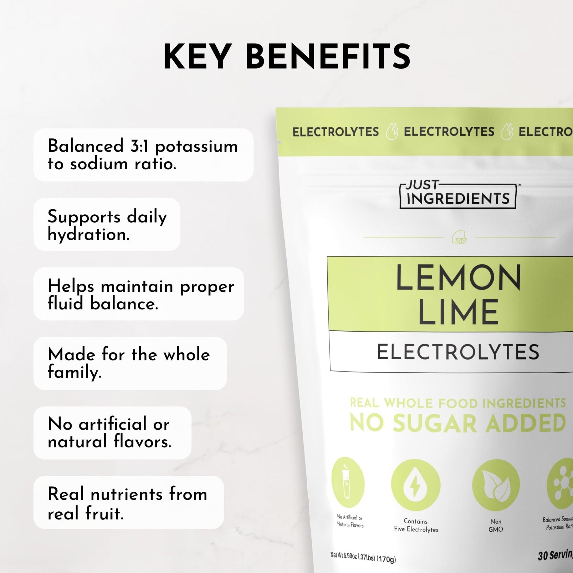 Lemon Lime Electrolytes – 30‑Serving Hydration Drink Mix with Coconut Water, Sea Salt, and Trace Minerals – Supports Energy, Recovery, and Electrolyte Balance* - dailyvitalstore