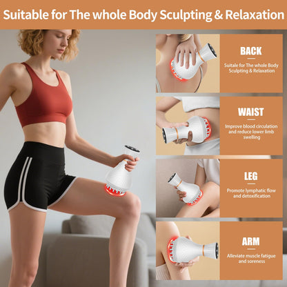 lemonforts Lymphatic Drainage Massager – Portable Cellulite Massage Tool with 19 Intensity Levels for Relaxing Neck, Legs, Arms & Belly - dailyvitalstore