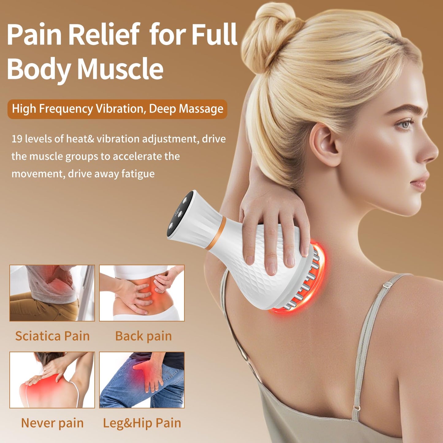 lemonforts Lymphatic Drainage Massager – Portable Cellulite Massage Tool with 19 Intensity Levels for Relaxing Neck, Legs, Arms & Belly - dailyvitalstore